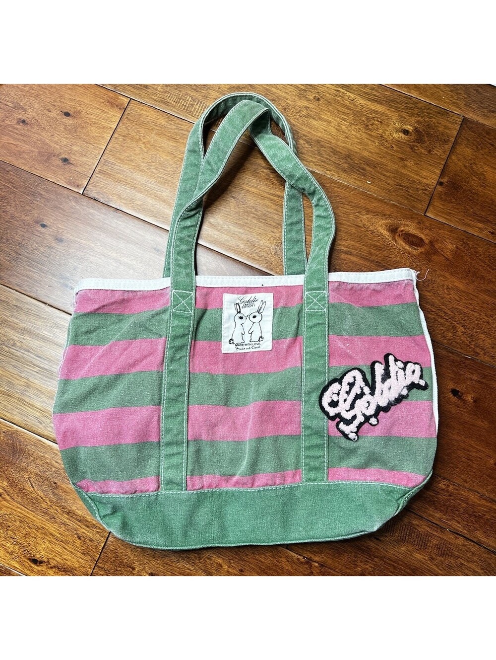 Vintage Y2K Goldie Limited Edition 7 Striped Canvas Tote Bag - Jeanne & Dineh
